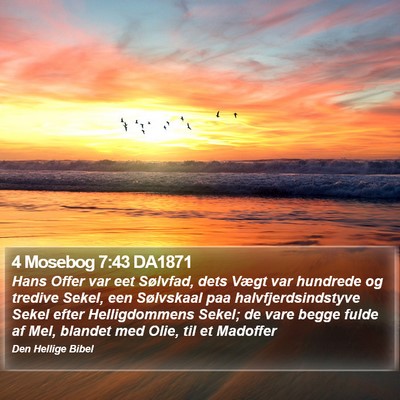 4 Mosebog 7:43 DA1871 Bible Verse Image