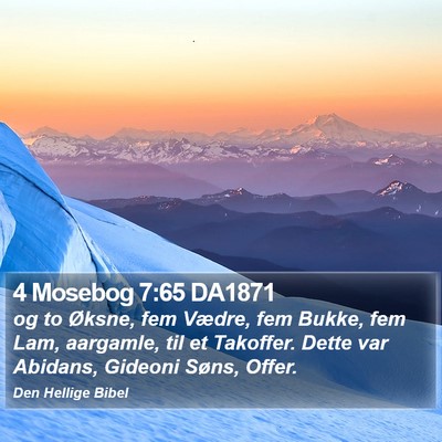 4 Mosebog 7:65 DA1871 Bible Verse Image