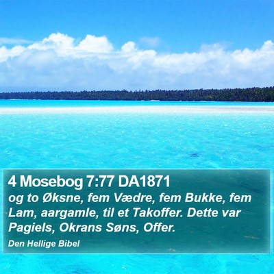 4 Mosebog 7:77 DA1871 Bible Verse Image