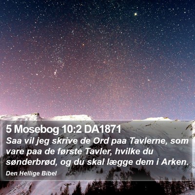 5 Mosebog 10:2 DA1871 Bible Verse Image