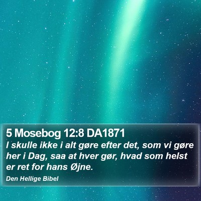 5 Mosebog 12:8 DA1871 Bible Verse Image