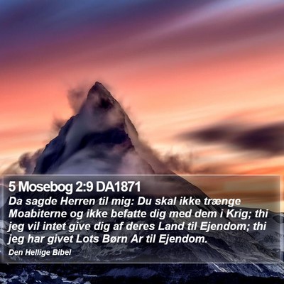 5 Mosebog 2:9 DA1871 Bible Verse Image