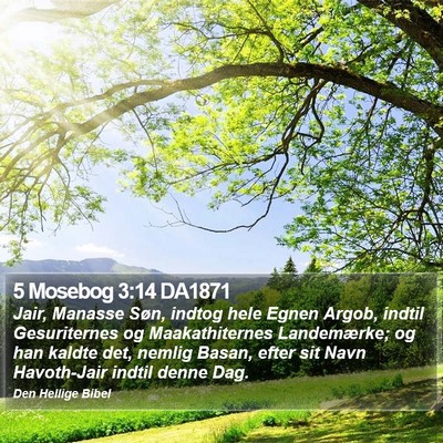 5 Mosebog 3:14 DA1871 Bible Verse Image