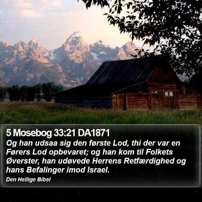 5 Mosebog 33:21 DA1871 Bible Verse Image