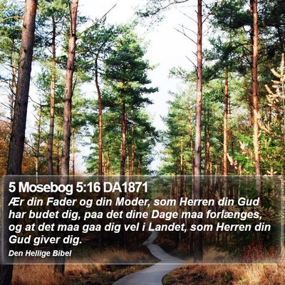 5 Mosebog 5:16 DA1871 Bible Verse Image
