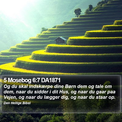 5 Mosebog 6:7 DA1871 Bible Verse Image