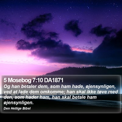 5 Mosebog 7:10 DA1871 Bible Verse Image