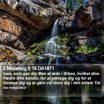 5 Mosebog 8:16 DA1871 Bible Verse Image
