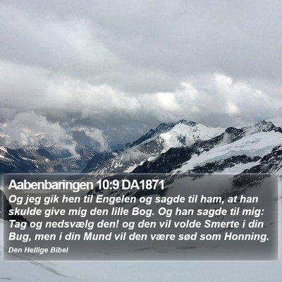 Aabenbaringen 10:9 DA1871 Bible Verse Image