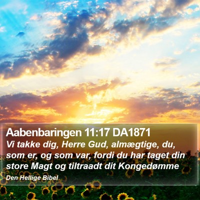 Aabenbaringen 11:17 DA1871 Bible Verse Image