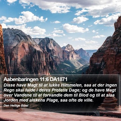 Aabenbaringen 11:6 DA1871 Bible Verse Image