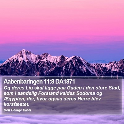 Aabenbaringen 11:8 DA1871 Bible Verse Image
