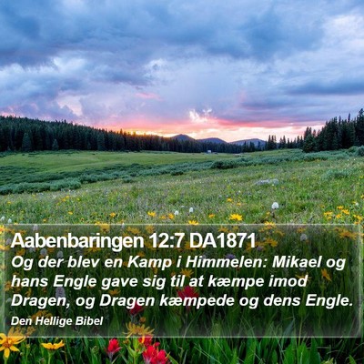 Aabenbaringen 12:7 DA1871 Bible Verse Image
