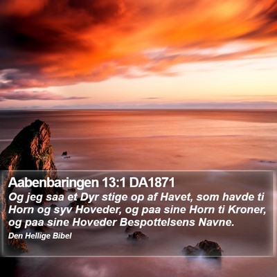 Aabenbaringen 13:1 DA1871 Bible Verse Image