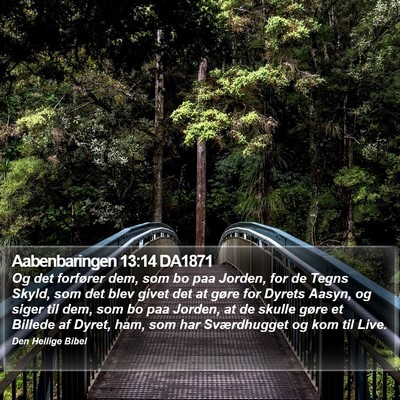 Aabenbaringen 13:14 DA1871 Bible Verse Image