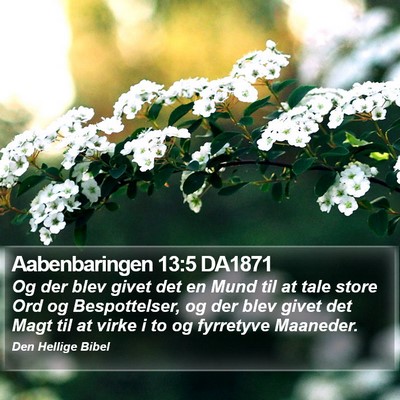 Aabenbaringen 13:5 DA1871 Bible Verse Image