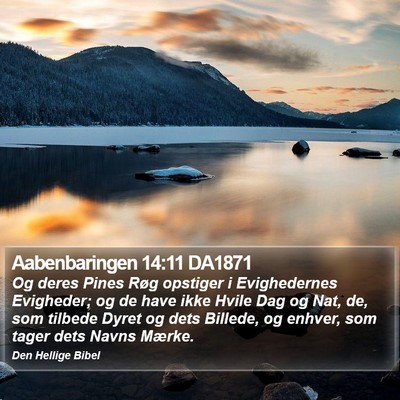 Aabenbaringen 14:11 DA1871 Bible Verse Image