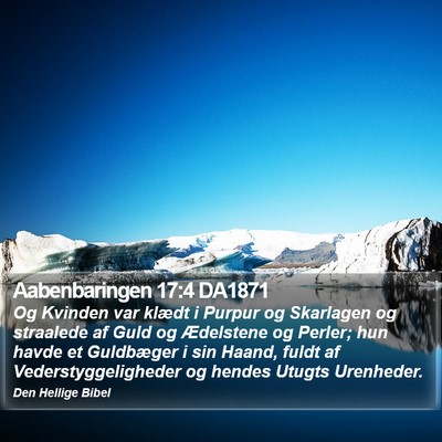 Aabenbaringen 17:4 DA1871 Bible Verse Image