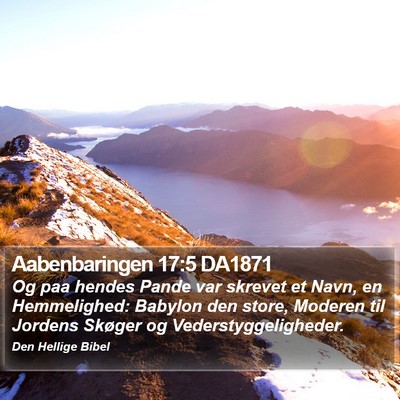 Aabenbaringen 17:5 DA1871 Bible Verse Image