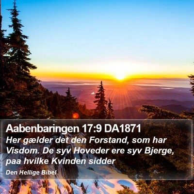 Aabenbaringen 17:9 DA1871 Bible Verse Image