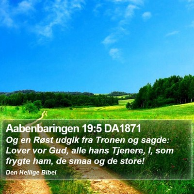 Aabenbaringen 19:5 DA1871 Bible Verse Image