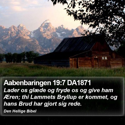 Aabenbaringen 19:7 DA1871 Bible Verse Image