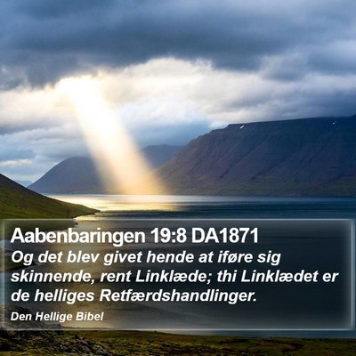 Aabenbaringen 19:8 DA1871 Bible Verse Image
