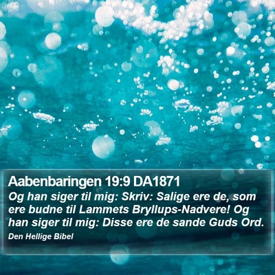 Aabenbaringen 19:9 DA1871 Bible Verse Image