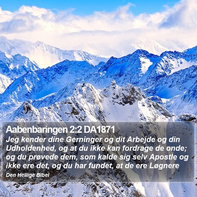 Aabenbaringen 2:2 DA1871 Bible Verse Image