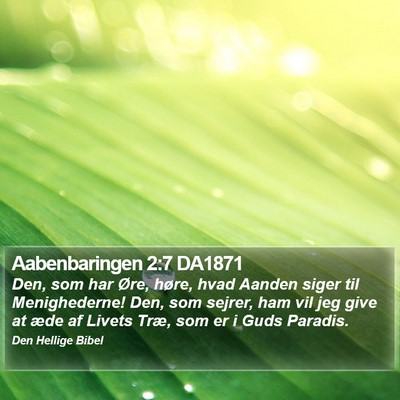 Aabenbaringen 2:7 DA1871 Bible Verse Image