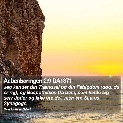Aabenbaringen 2:9 DA1871 Bible Verse Image