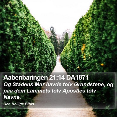 Aabenbaringen 21:14 DA1871 Bible Verse Image