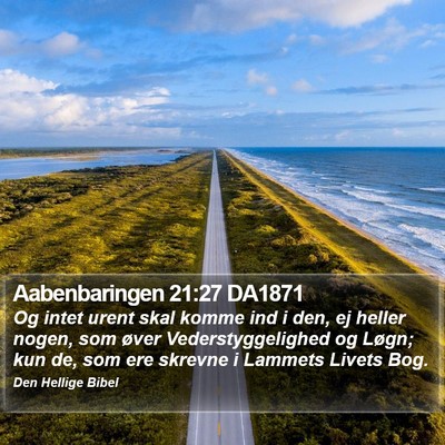 Aabenbaringen 21:27 DA1871 Bible Verse Image