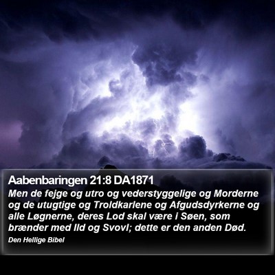 Aabenbaringen 21:8 DA1871 Bible Verse Image