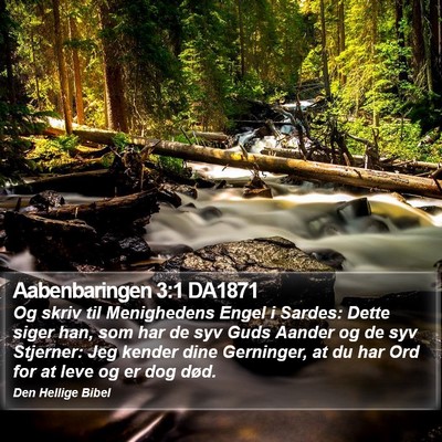 Aabenbaringen 3:1 DA1871 Bible Verse Image