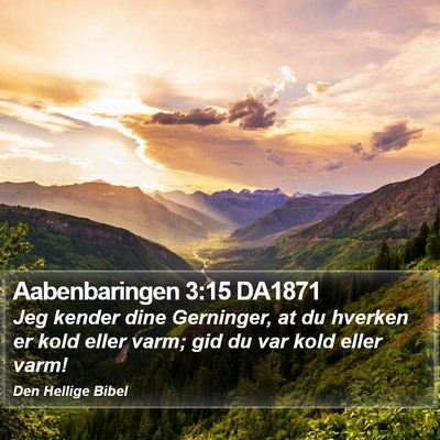 Aabenbaringen 3:15 DA1871 Bible Verse Image