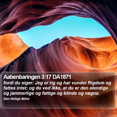 Aabenbaringen 3:17 DA1871 Bible Verse Image