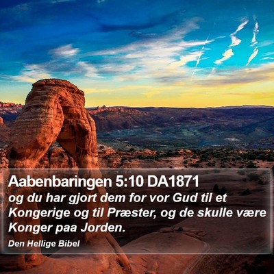 Aabenbaringen 5:10 DA1871 Bible Verse Image