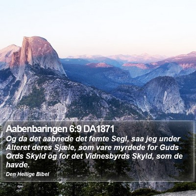 Aabenbaringen 6:9 DA1871 Bible Verse Image