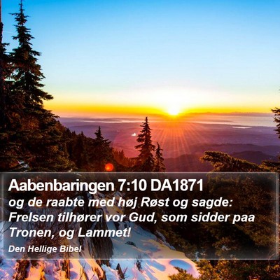 Aabenbaringen 7:10 DA1871 Bible Verse Image