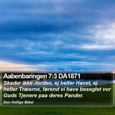 Aabenbaringen 7:3 DA1871 Bible Verse Image