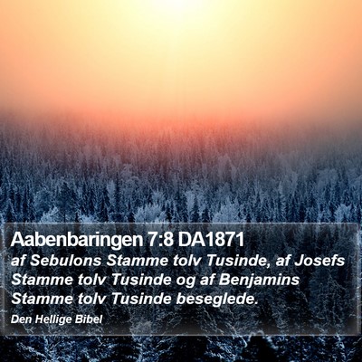 Aabenbaringen 7:8 DA1871 Bible Verse Image