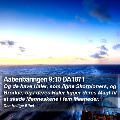 Aabenbaringen 9:10 DA1871 Bible Verse Image