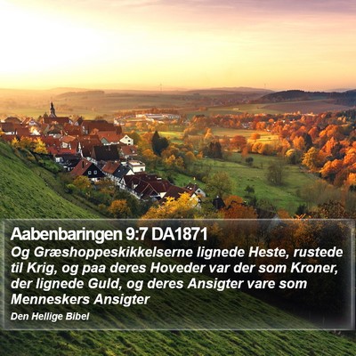 Aabenbaringen 9:7 DA1871 Bible Verse Image