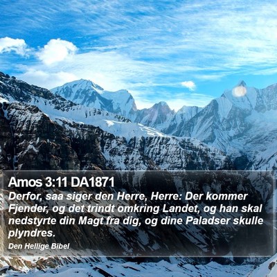 Amos 3:11 DA1871 Bible Verse Image