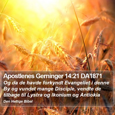 Apostlenes Gerninger 14:21 DA1871 Bible Verse Image