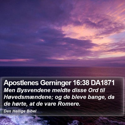 Apostlenes Gerninger 16:38 DA1871 Bible Verse Image