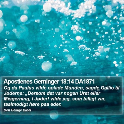 Apostlenes Gerninger 18:14 DA1871 Bible Verse Image