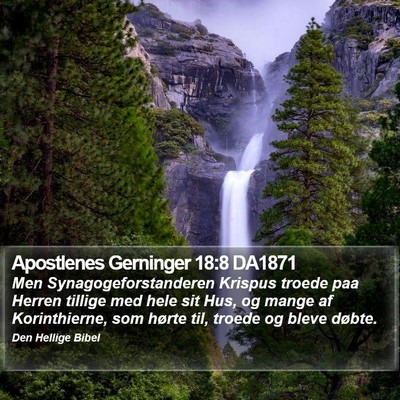 Apostlenes Gerninger 18:8 DA1871 Bible Verse Image