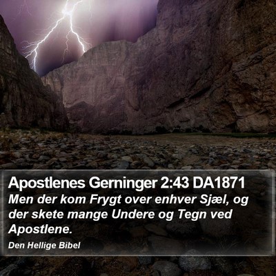 Apostlenes Gerninger 2:43 DA1871 Bible Verse Image